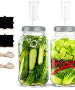 Fermentierglas 2 Stück 2L mit Luftschleuse für Kimchi Sauerkraut Kombucha