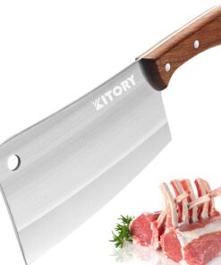 Kitory Fleischmesser 18cm, Extrem Scharf Chinesisches Küchenmesser, Metzgermesser mit Hochwertigem Edelstahl & Ergonomis
