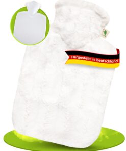 Hugo Frosch Wärmflasche Klassik 1,8l - Made in Germany - großer, auslaufsicherer & geruchsneutrale Bettflasche mit kusch