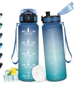 HoneyHolly Wasserflasche 500ml für Kinder Auslaufsicher mit Zeitmarkierung