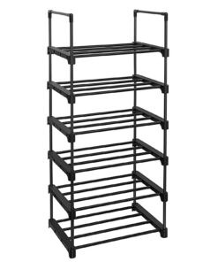 SONGMICS 6-Ebenen Schuhregal, schwarz, Platzsparend für Flur und Ankleidezimmer LSA23BK