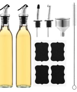 Ölflasche Set mit Ausgießer und Trichter für Olivenöl, 2 Stück, 500 ml | Essig und Ölflaschen Set, 2 Stück 500 ml Ölfla