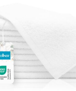 ZOLLNER 10er Set Gästehandtücher 30x50 cm – Flauschige Baumwolle, Weiß