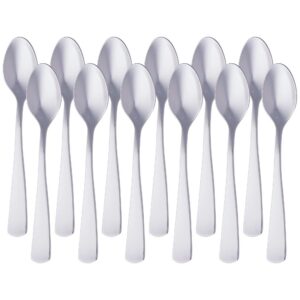 Amazon Basics Edelstahl Kaffeelöffel mit quadratischem Rand, Größe 14,2 cm, 12er-Pack Amazon Basics Edelstahl Kaffeelö