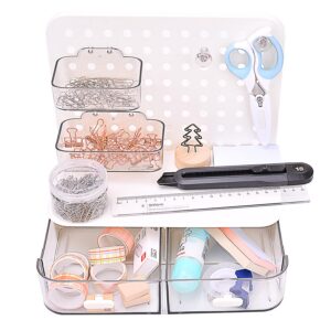 ONEFOLL Schreibtisch-Organizer für Büro- und Studierzimmer, Acryl-Schreibtisch-Organizer mit Stifthalter, Höhlenbrett-Or