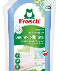 Frosch Sensitiv-Weichspüler Baumwollblüte - Gutselig für Kinder und Zähe Haut - Badestzeitverlängerung durch sanfte Rein