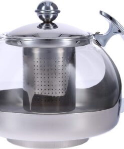 Haushalt International Glas Teekanne mit Edelstahl Teefilter 1,2 Liter