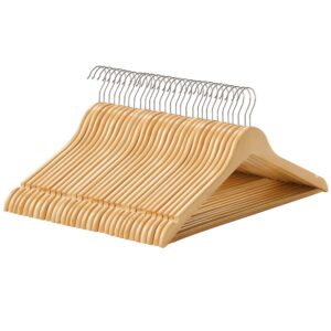 SONGMICS Kleiderbügel Holz CRW031NL - 30er Set für Anzüge und Hemden mit 360° drehbarem Haken und rutschfester Hosensteg