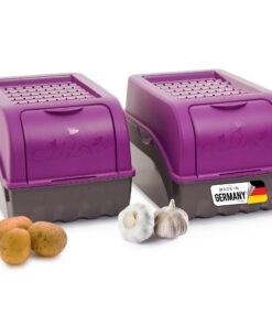 Novaliv Aufbewahrungsbox für Kartoffeln | 2X mitel 5L | LILA | ideal für Familien | frisch und sauber bis in die letzte