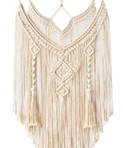 Mkouo Boho Deko Wandbehang Chic Treibholz Wandteppich für Schlafzimmer und Apartment, Gewebte Deko, 43cm x 66cm, Indiefa