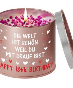 PRSTENLY 18. Geburtstag Geschenk für Mädchen, Metall Kerze zur Geburtstagsfeier für Frauen, Beste Freundin Geburtstagsge
