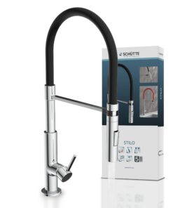 SCHÜTTE 79180 Küchenarmatur mit ausziehbarer Brause für die Küche, Spültischarmatur Einhebelmischer, 360 Grad schwenkbar