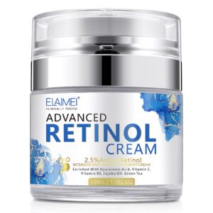 Retinol-Creme für das Gesicht mit Hyaluronsäure und Kollagen | Feuchtigkeitscreme für das Gesicht mit Retinol, Hyaluron