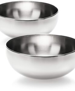 com-four® 2x Salatschüssel aus Edelstahl für Hausfrauen - Schüssel Set - Deko Schale - Servierschüssel (2 Stück - Ø 24cm