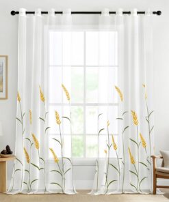 MIULEE Bestickte Transparente Vorhänge für Schlafzimmer und Wohnzimmer - Motive, Weiß | 2er Set | 245 cm x 140 cm