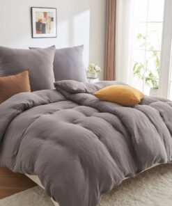 Oeko Tex Knitterlook Musselin Bettwäsche Set 135x200cm + 80x80cm Grüne Bettwäsche Oeko Tex Allergikerfreundlich Reißvers