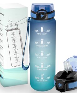 HoneyHolly Trinkflasche 1L BPA-Frei Auslaufsicher Sportflasche Fitness Laufen