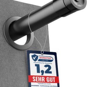 MEISENBERG Vorhangstange ohne Bohren - Schwarz - Klemmstange für Gardinen - Ausziehbar - 50-80cm, 1Stück MEISENBERG Vo