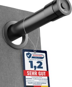 MEISENBERG Teleskopstange Vorhang 140-250cm Schwarz - Ohne Bohren Klemmfix - Ausziehbar Spannstange