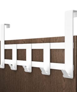 Premium Menz Türgarderobe - extrem belastbare Türhaken, Verfügbarkeit 5 Haken, Edelstahl, hochwertig, weiße Türhaken, un