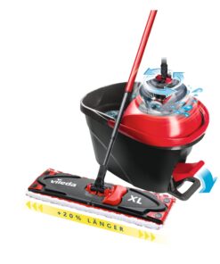 Vileda Ultramax Turbo XL Wischmopp | XL Bodenwischer mit hygienischem Teleskopstiel & Mikrofaserbezug | für grobe Hartbö