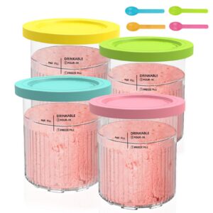 Hejo 4 Stück Behälter für Ninja Creami Deluxe Pints, 680 ml Eisbehälter zur perfekten Eiscreme-Erfrischung, Zubehör für