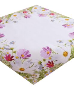 KAMACA Frühlingszauber Tischdecke waschbar für Küche und Esstisch Jahresumlaufrusen (110x110 cm) KAMACA Tischdecke Frü