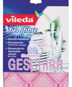 Vileda Microfaser Geschirrhandtuch - trocknen und polieren, fussel- und streifenfrei, 2 Farben