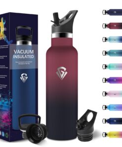 Thermosflasche BPA-Frei 500ML Edelstahl Doppelwandig Kohlensäuregeeignet Auslaufsichere Isolierung mit Strohhalm