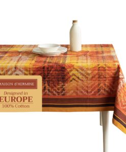 Maison d'Hermine Baumwolltischtuch Quadratisch 140x230 cm, waschbar, Thanksgiving Tartan, Thanksgiving/Weihnachten