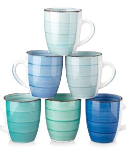 vancasso BONITA Steingut Kaffeetassen Set 6er 350ml mit Henkel