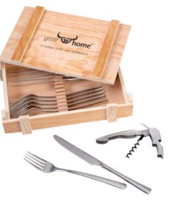 GRÄWE Tafelbesteck Set Serie Sylt für 6 Personen mit 6 Tafelmessern und 6 Tafelgabeln, Geschenkbox inkl. Flaschenöffner