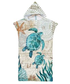 Surf Poncho Damen Herren Schnelltrocknend Mikrofaser mit Kapuze 75x110cm Strand