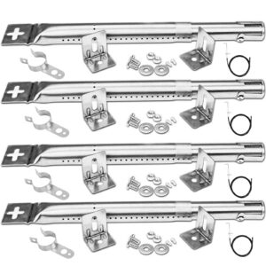 GFTIME Edelstahl Brenner Ersatzteile 31cm-45cm für Various Marken | Universal Brenner 4 Pack | Ideal für Grillen im Gart