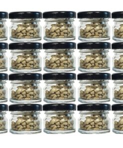 hocz Sturzgläser Mini Gläser 20er Set 30 ml | Honiggläser Imker Schwarz Deckel To 43