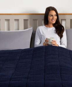 Brentfords Gewichtete Teddy Fleece Decke 6 kg für Erwachsene - Marineblau 125x180 cm OEKO-TEX