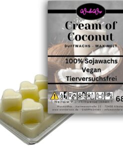 WonderWax Cream of Coconut Duftwachs Wax Melts für Duftlampe, 6 Herzen Duftmelt Wachsmelt Sojawachs Duftwachswürfel für