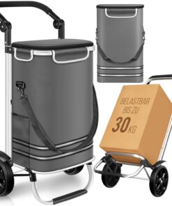 Dimono Einkaufstrolley 56 Liter Klappbarer 3in1 mit Kühlfach Grau