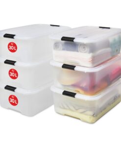 Iris Ohyama Aufbewahrungsbox mit Deckel 30L Für Büro und Garage Stark & Langlebig