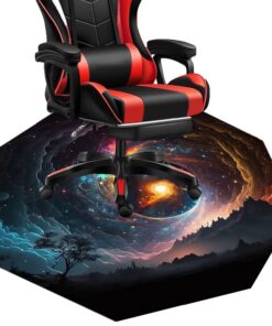 MAxba Achteckig Gaming Stuhl Teppich Bodenschutzmatte für Hartböden (Color : 1, Size : 80cm) MAhabi Achteckig Gaming S