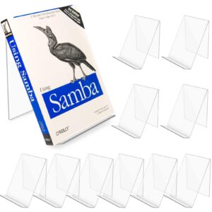 BBWELLHeavy Duty Buchstütze, Transparente Acryl Buchstützen für Regale und Desktop-Organizer, 13X11.5X10CM, 10 Stück Kla