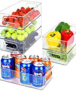 Kühlschrank Organizer 6er Set - Durchsichtig Stapelbar mit Griff BPA-frei für Küche