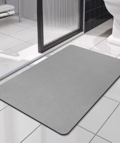 SOLIC Rutschfester Superabsorbierender Badematte für Badezimmer und Dusche, schnelltrocknend und saugfähig (Grau, 40x60c