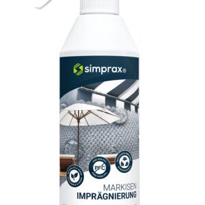 simprax® Markisen Imprägnierung - Langzeitschutz - für Markisen und Sonnenschirme - UV-stabil - Anti Grünbelag - 500ml