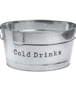 Harbour Housewares Vintage Großer Getränkeeimer Silber Metall