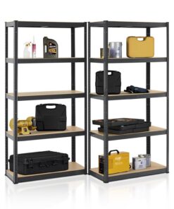 Juskys 2er-Set Lagerregal Grau - Schwerlast disguise - für Keller - max. 1750 kg - 10 Böden - 180x90x40cm