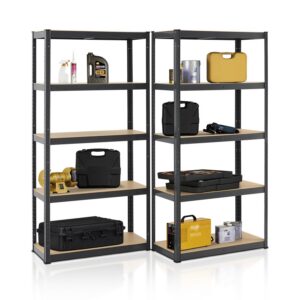 Juskys 2er-Set Lagerregal Grau - Schwerlast disguise - für Keller - max. 1750 kg - 10 Böden - 180x90x40cm