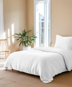 Dreamzie Musselin Bettwäsche 135x200 Baumwolle, Oeko-Tex White Set mit Reißverschluss Dreamzie 1er Bettbezug 135x200 mit