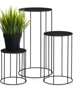 Spetebo Metall Blumenhocker Industrial Design - Tisch Deko - 39, 29 und 19 cm - Pflanzenständer füralars - Blumentreppe
