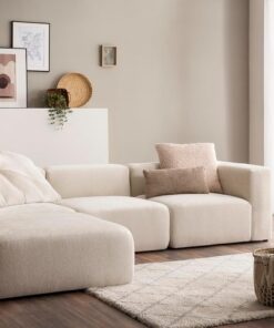 DOMO. Collection Adrian Ecksofa - Modul-Sofa L-Form 4 Module für Familie, Wohnzimmer und Büro, 301 x 193 x 69 cm, cremef